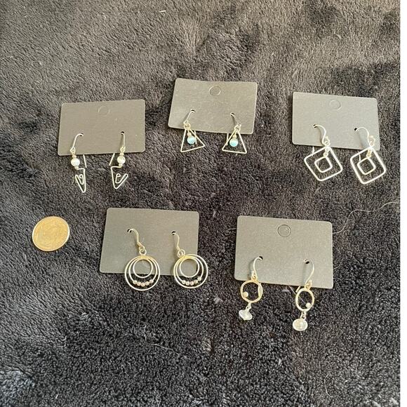 5 Pairs of Vintage Handmade Pierced Earrings - Picture 2 of 7